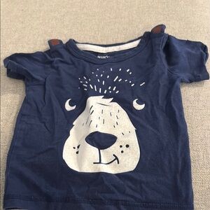 Navy Blue Bear Print Kids T-Shirt